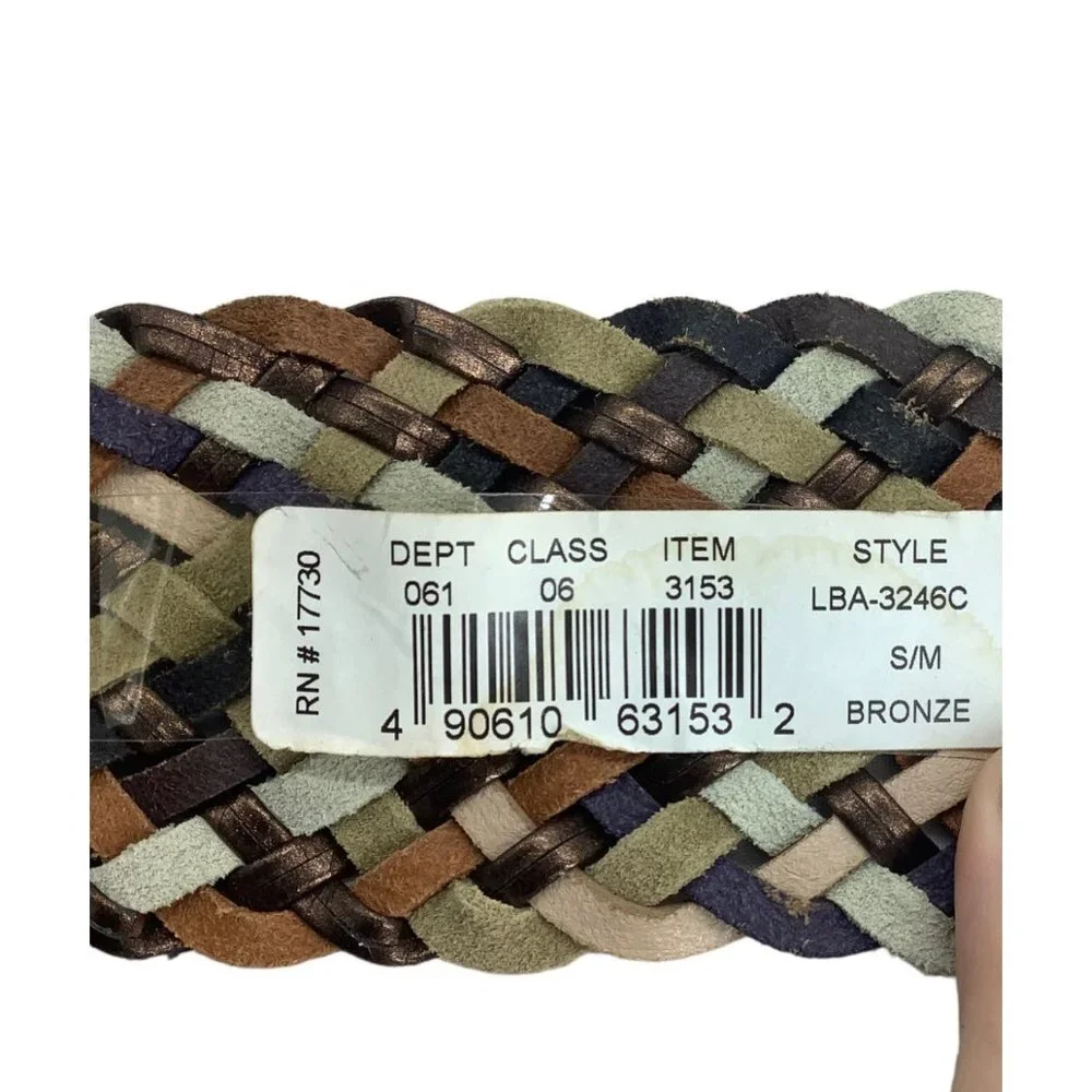Merona Leather Blend Interwoven Braided Belt Women Small Medium 33